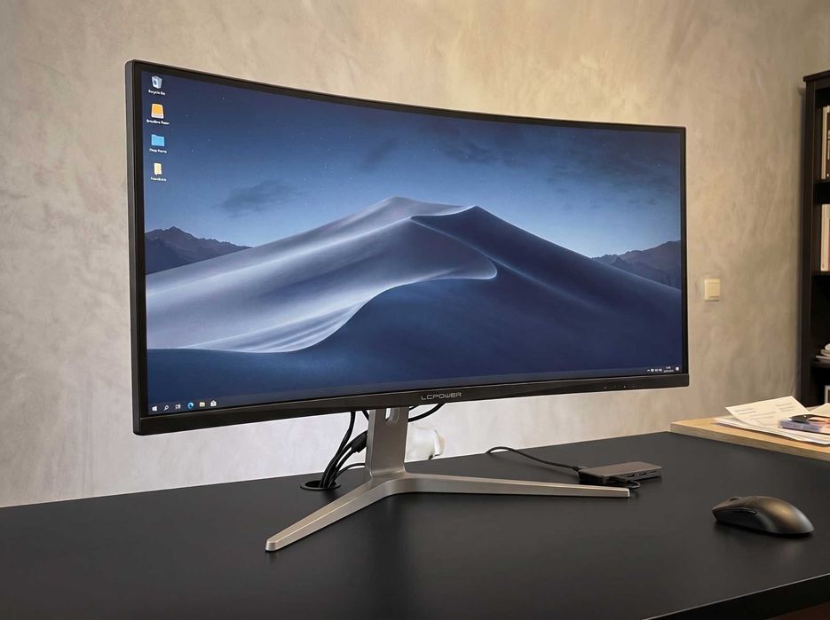 34" Curved Ultrawide Monitor for Office and Gaming (LC-Power LC-M34-UWQHD-100-C)