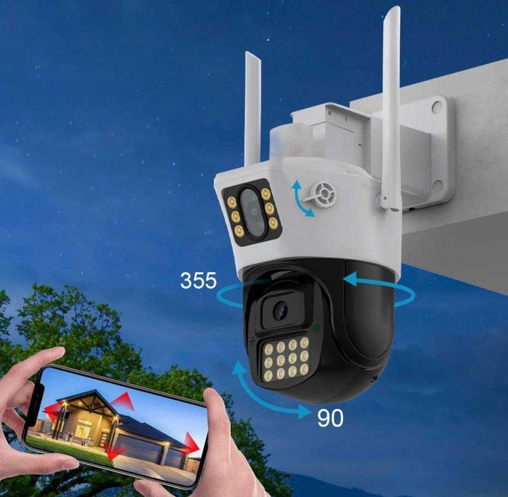 Камера IP Wi-Fi наружная 2 независимых объектива 6MP HD уличная ICSEE