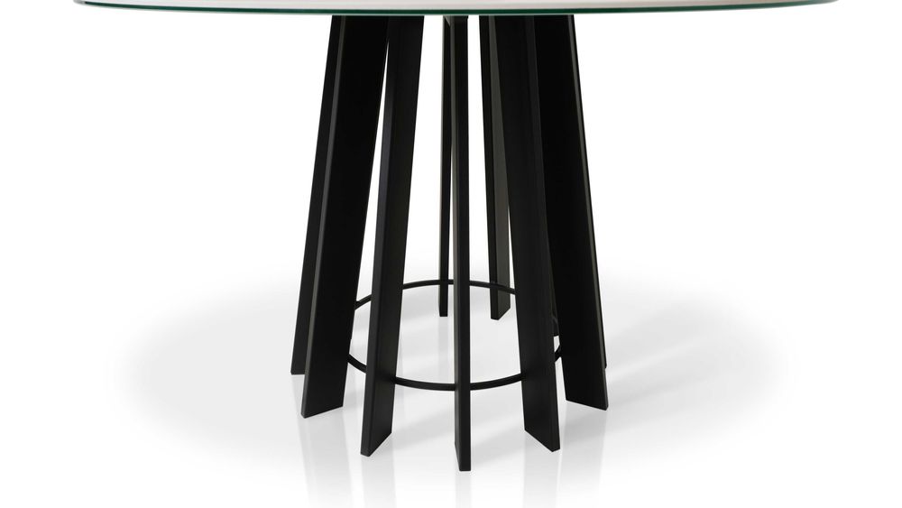 Stół Benetti okrągły z blatem ze spieku kwarcowego fi 100 cm