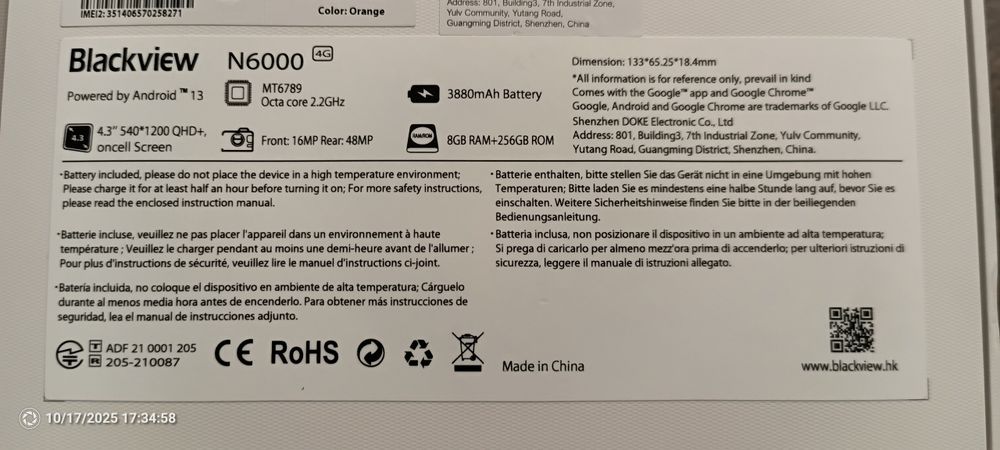 Blackview N6000 mały pancerny telefon pomarańczowy lepszy niż hamme