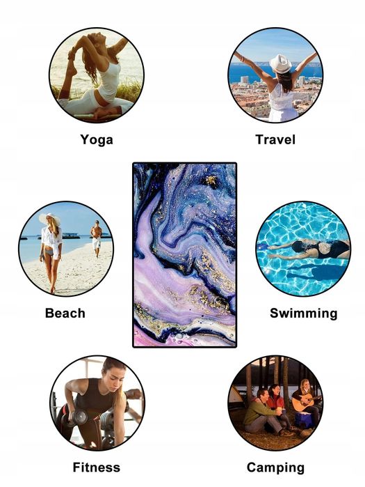 Ręcznik Plażowy Z Marmurowym Wzorem