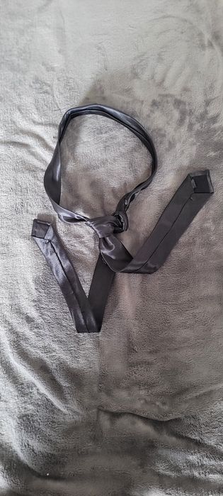 Krawat męski grafitowo-srebrny  śledzik