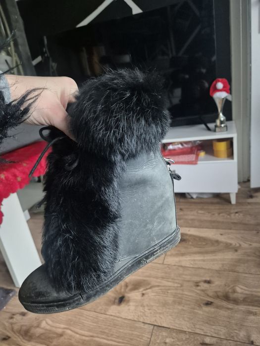 Buty boooci futerko naturalne