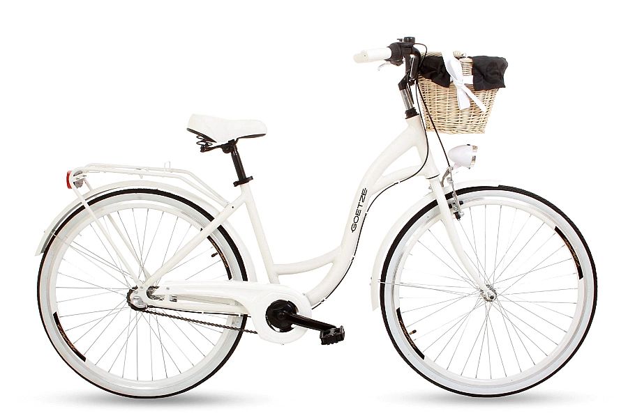 Rower miejski damski Goetze Style 28" 3b Alu-Biały matt-Siatkowy biały