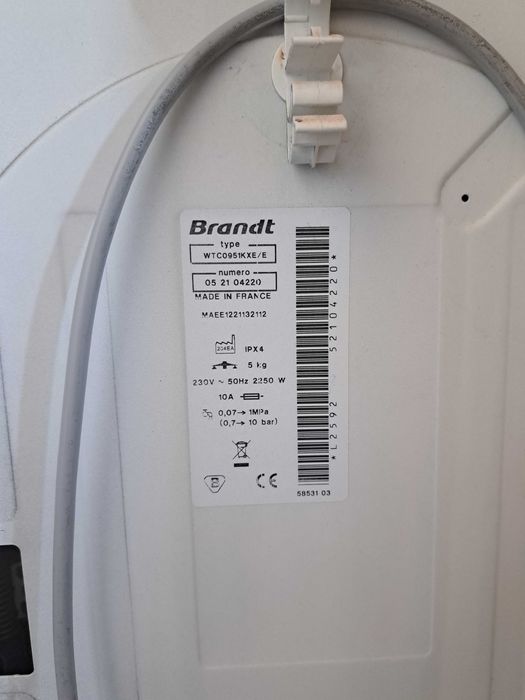 Pralka Brandt ładowana od góry