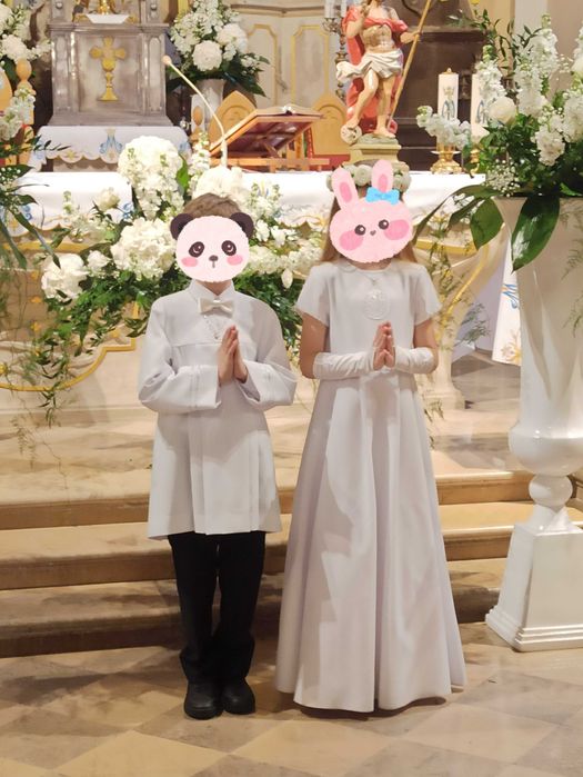 Komunia dziewczynka i chlopiec