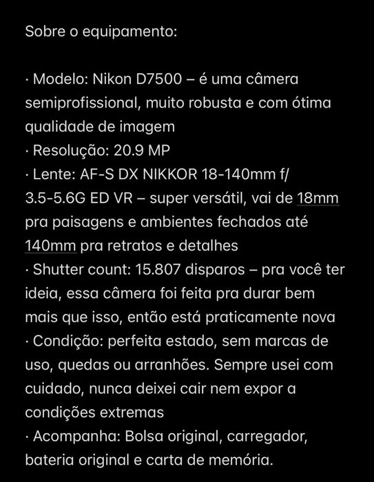 Nikon Camera D7500