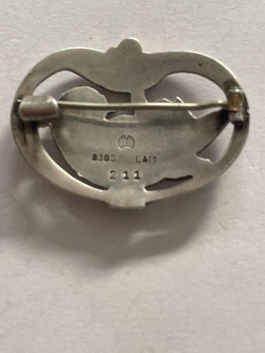 Broszka srebrna gołąb