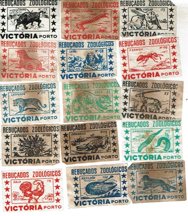 15 Vintage Zoo Animal Candy Wrapper Chromos by Vitória – Porto