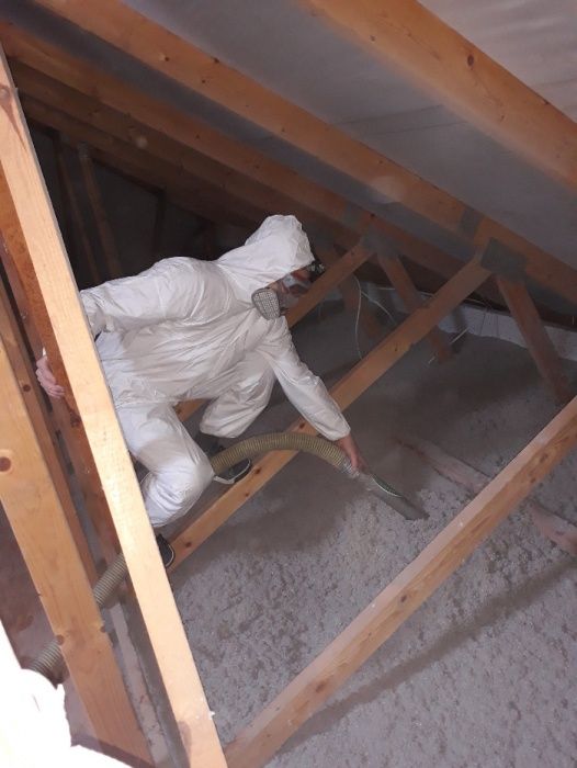 Docieplenie Poddasza CELULOZA Metodą wdmuchiwania STROPODACH IZOLACJA