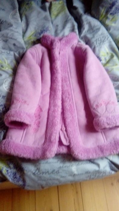 Kozuszek kożuch płaszczyk różowy Ladybird r.98 zima kurtka h&m
