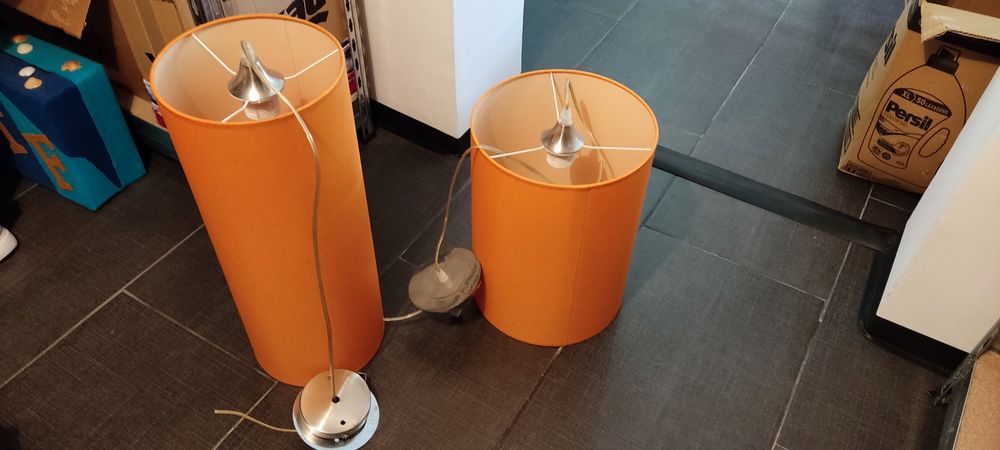 Conjunto candeeiros laranja