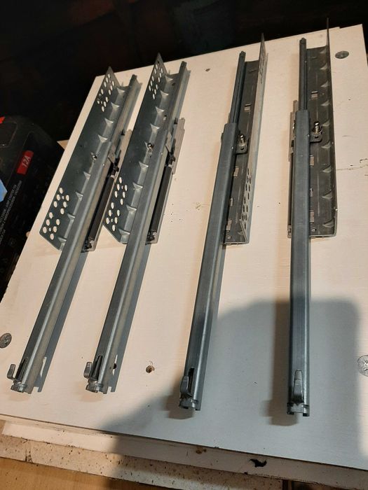 Prowadnice szyny do szuflad solidne na teleskopie 3 x lewa 3 x prawa