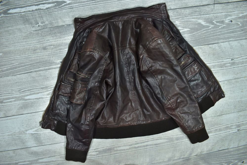 River Island Skórzana Kurtka Multi Pocket Utility L