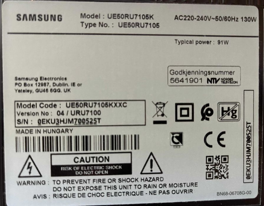 TV Samsung 50 4k (avaria na tela)