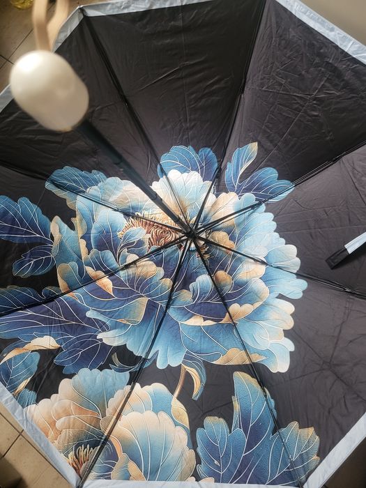 Parasol parasolka  czarno chabrowy