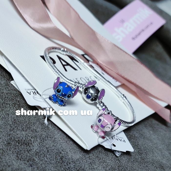 Сережки кульчики Пандора Pandora Дропшипінг Стіч Стич