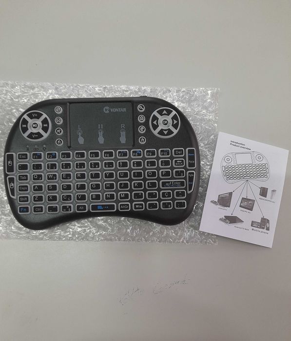 I8 Mini Teclado Sem Fio Retro iluminado 2.4G Air Mouse