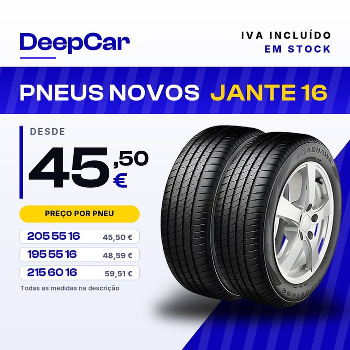 Pneus 205 55 16, 195 55 16, 215 60 16, 195 50 16 | Novos jante 16
