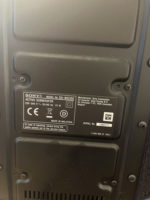 Soundbar SONY com Subwoofer