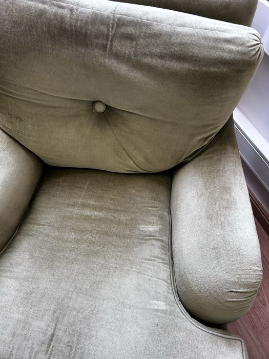 Sofa individual verde veludo