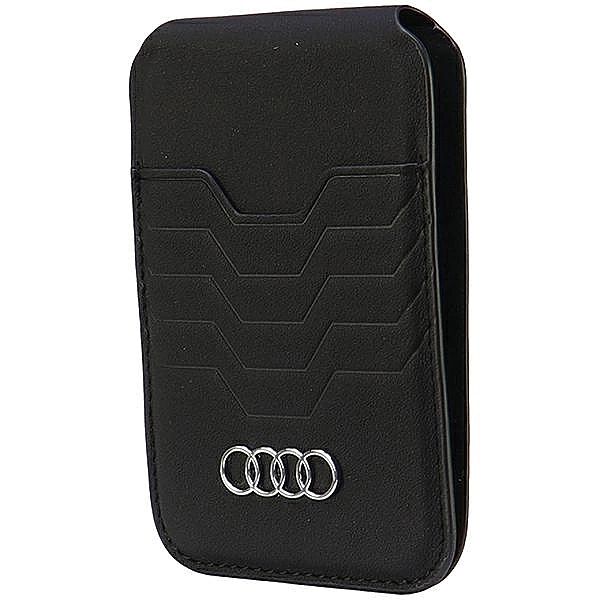 Portfel Audi Leather Wallet Card magnetyczny MagSafe ze standem - czar