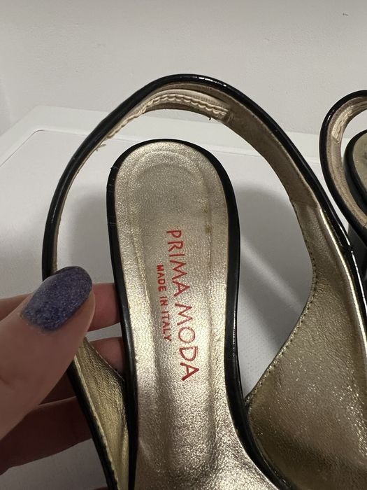 Skórzane lakierowane czółenka Prima Moda roz. 37.5