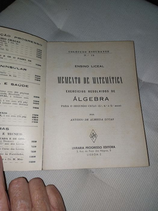 “Memento de Matemática – Exercícios Resolvidos de Álgebra