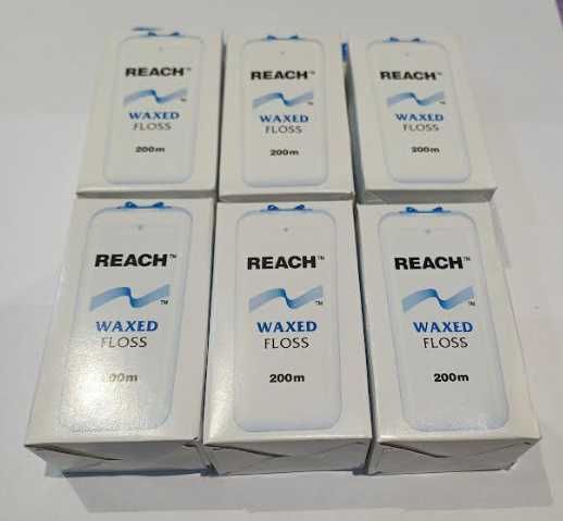 6 x woskowana nić dentystyczna 200m Johnson & Johnson Dental Floss Reach
