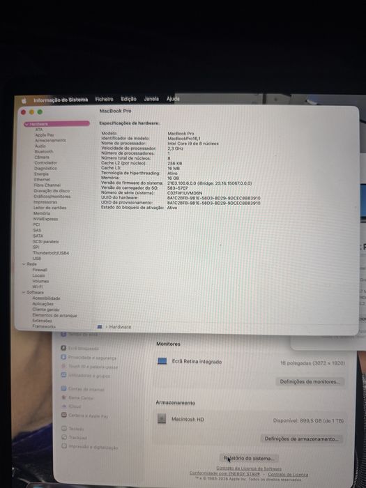 MacBook Pro de 16 polegadas, modelo de 2019 cor cinzento sideral