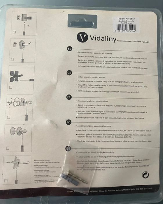 Toalheiro azul Vidaliny