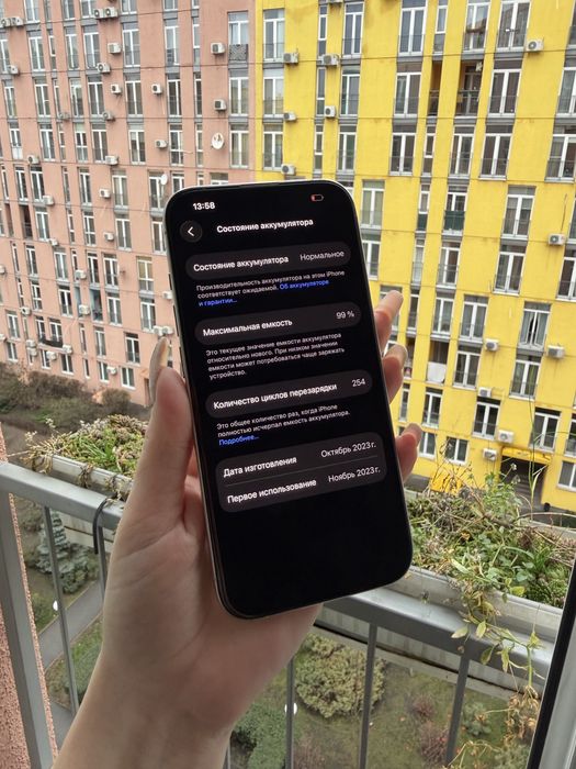 99% Аккум iPhone 15 Pro 256Gb White Titanium Neverlock айфон про