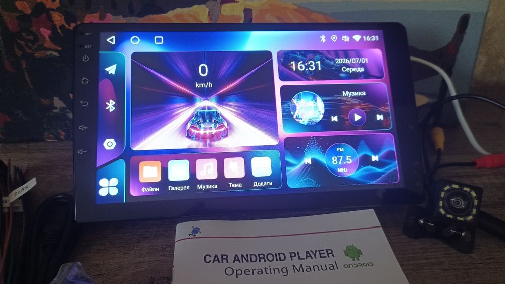 Андроїд магнітола 9дюйм 2din+камера, Android auto, Carplay 2/32, 2/64GB