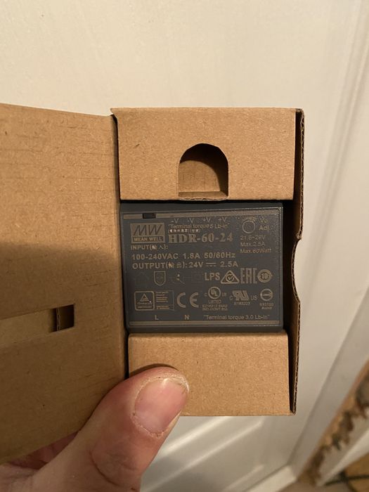 Блок живлення Mean Well HDR-60-24 На DIN-рейку 60 Вт 24V 2,5А (AC/DC