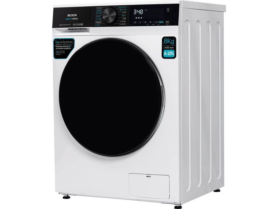 Máquina de Lavar Roupa Becken 8Kg - Inox - 1400 Rpm - Nova c/garantia