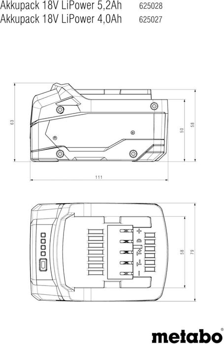 Нові акумулятори Metabo CAS LiPower 18 V 4 Ah