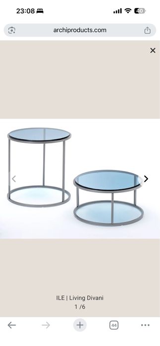 Mesa de centro Ile da Living Divani - preto com aço inox