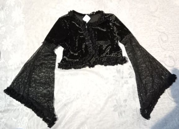 Nowe bolerko gotyckie wdzianko welurowe z koronką
