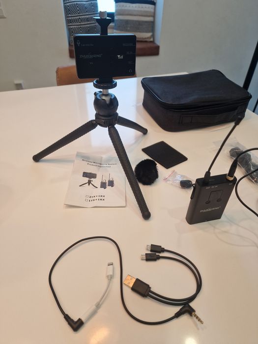 Microfone sem fios lapela para produções de vídeo