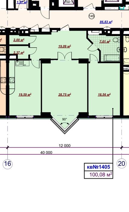 Apartment in Kyiv, Chorna hora, Zvirynets - View 3