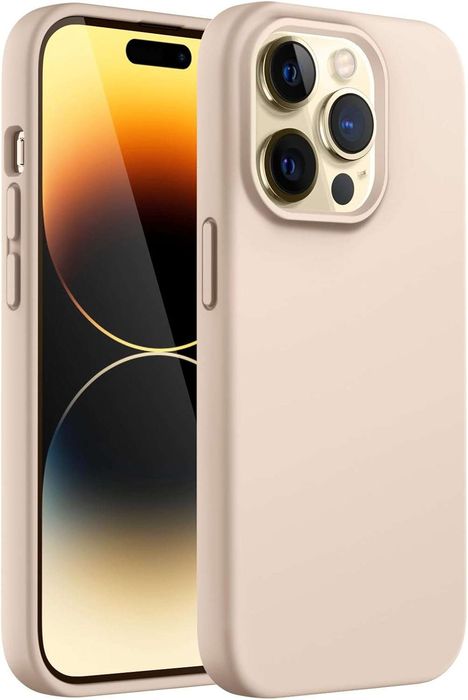 JETech Cellphone Case, Silikonowe Etui Ochronne do iPhone 14 Pro, Beżowe