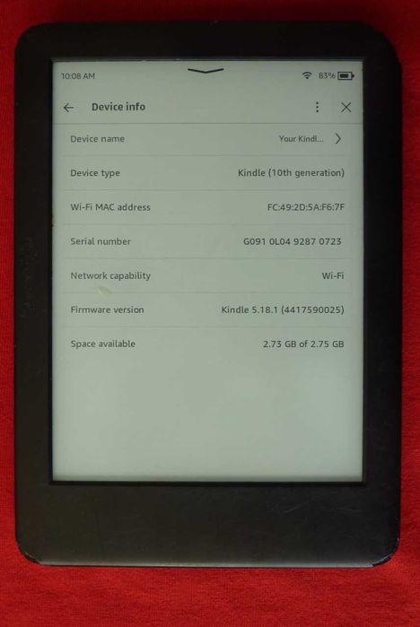 Kindle Basic 9 - 10th gen 8GB - podświetlenie jak w Paperwhite -0723-