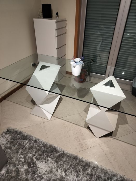 Mesa de vidro 90x180cm