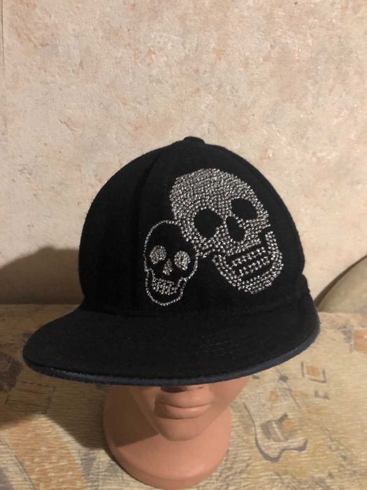 Кепка + шарф с принтом "череп"