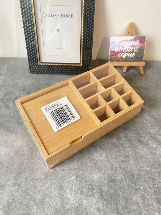 Органайзер для столу з дзеркалом з бамбуку