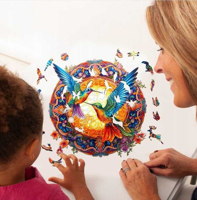 Puzzle Drewniane Dla Dorosłych 300 Elementów MANDALA Drewniane Pudełko