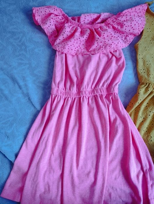 Пакет речей для дівчинки 6-7-8 років. Футболка, ромпер, плаття, лосини