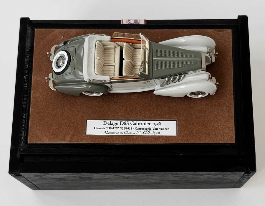 Miniatures du Chateau_1938 DELAGE D8S Cabriolet Two Tone Grey 1/43. Raro! Completo e como novo.