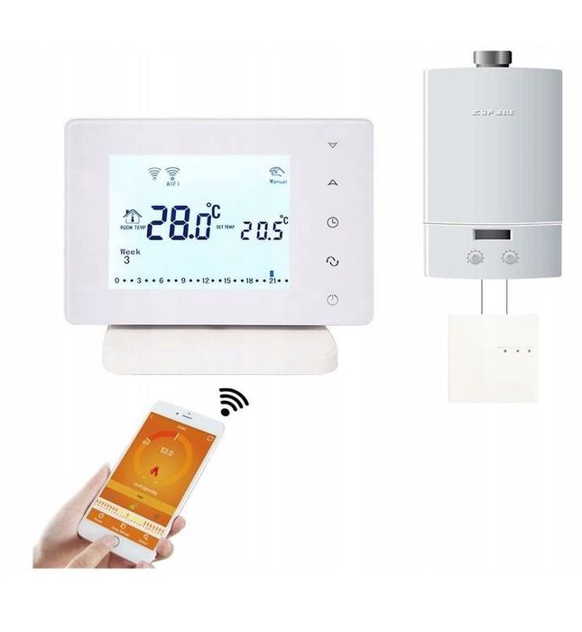 Termostat Beok Inteligentny Wifi Rf Tuya Alexa Kocioł Gazowy Sterownik Pokojowy Bezprzewodowy