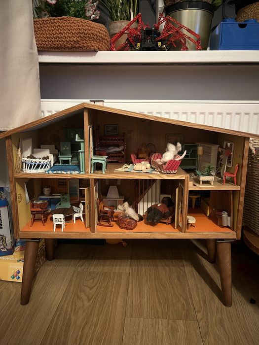 Domek dla lalek myszek lundby z wyposazeniem vintage jak maileg myszki